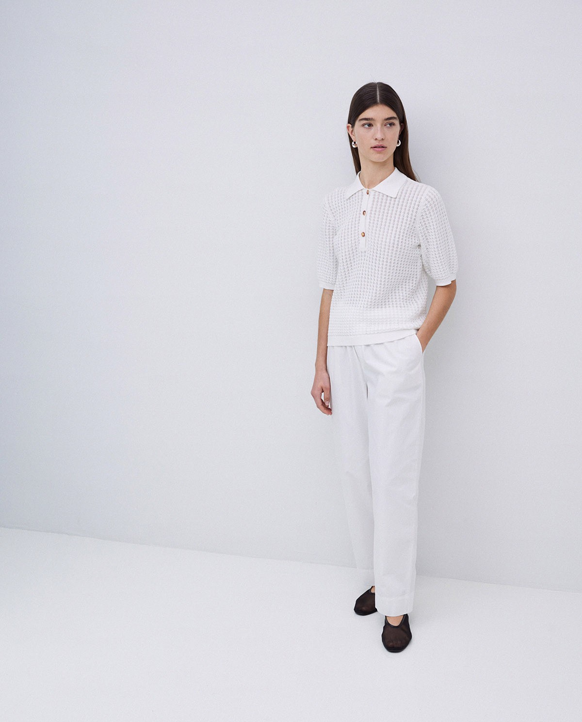 Jersey punto calado blanco 5