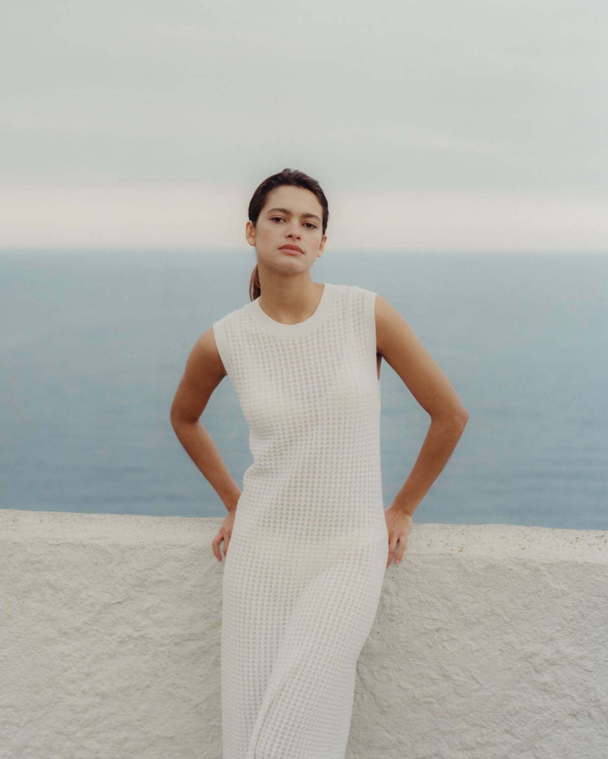 Vestido largo calado blanco