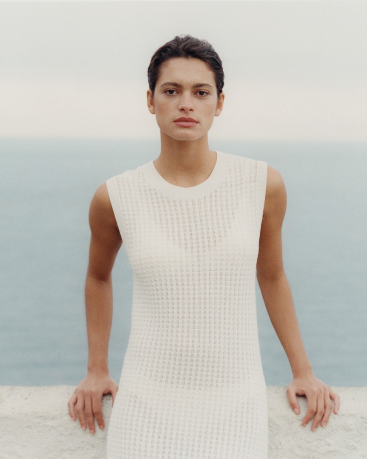 Vestido largo calado blanco 2
