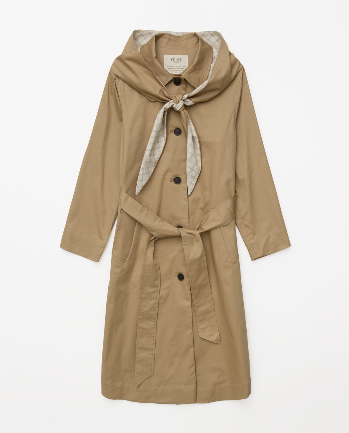 Gabardina algodón capucha camel 10