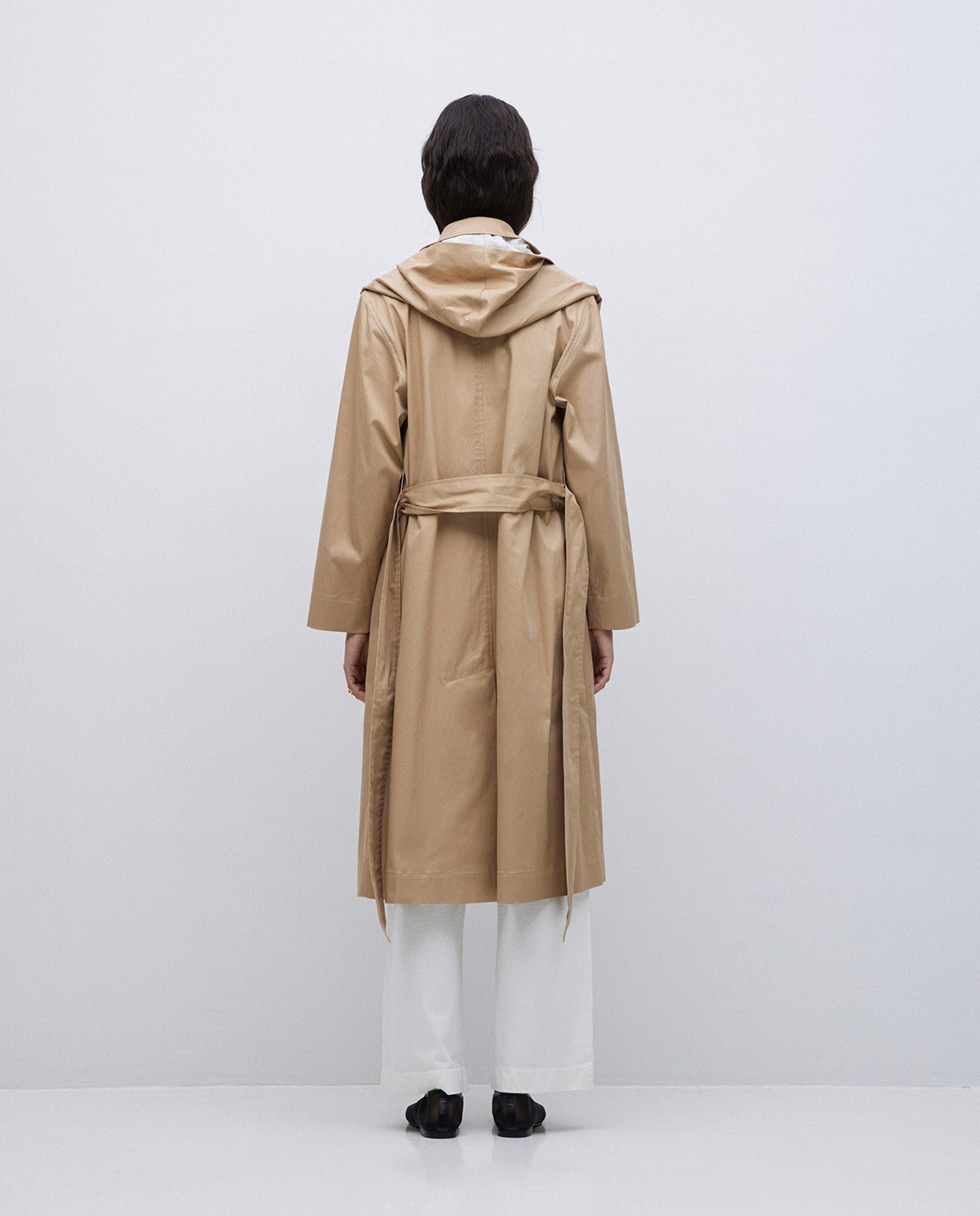 Gabardina algodón capucha camel 4