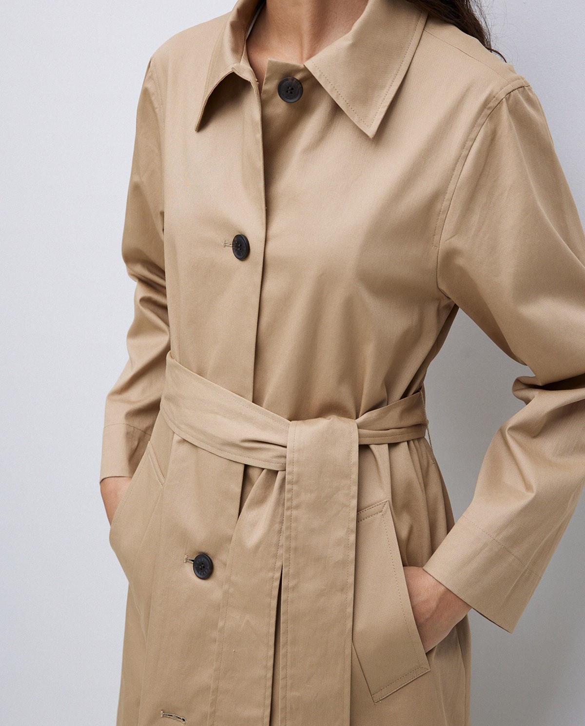 Gabardina algodón capucha camel 5