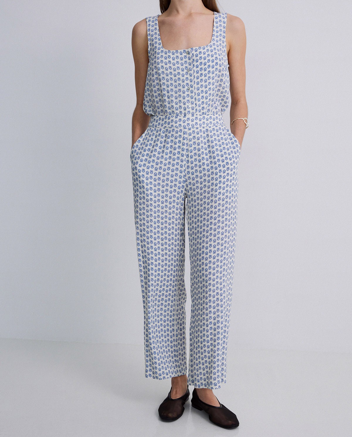 Pantalones fluidos EcoVero™ azul oscuro