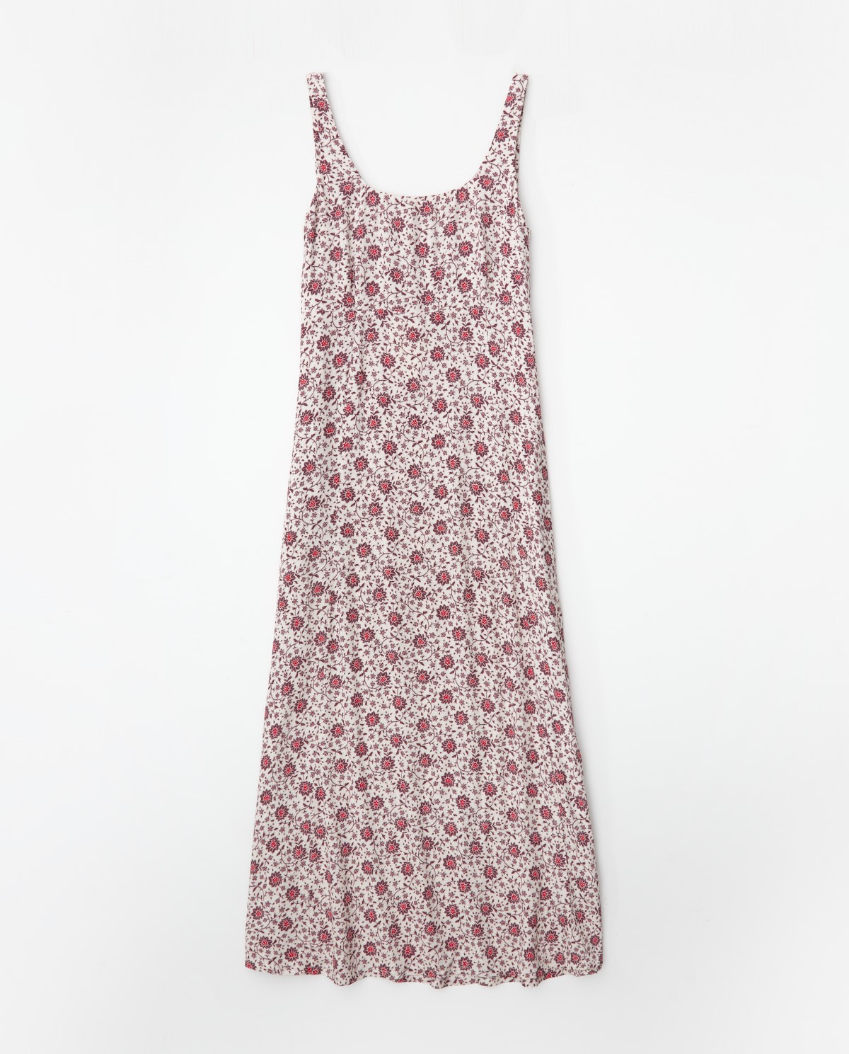 Long floral aubergine dress