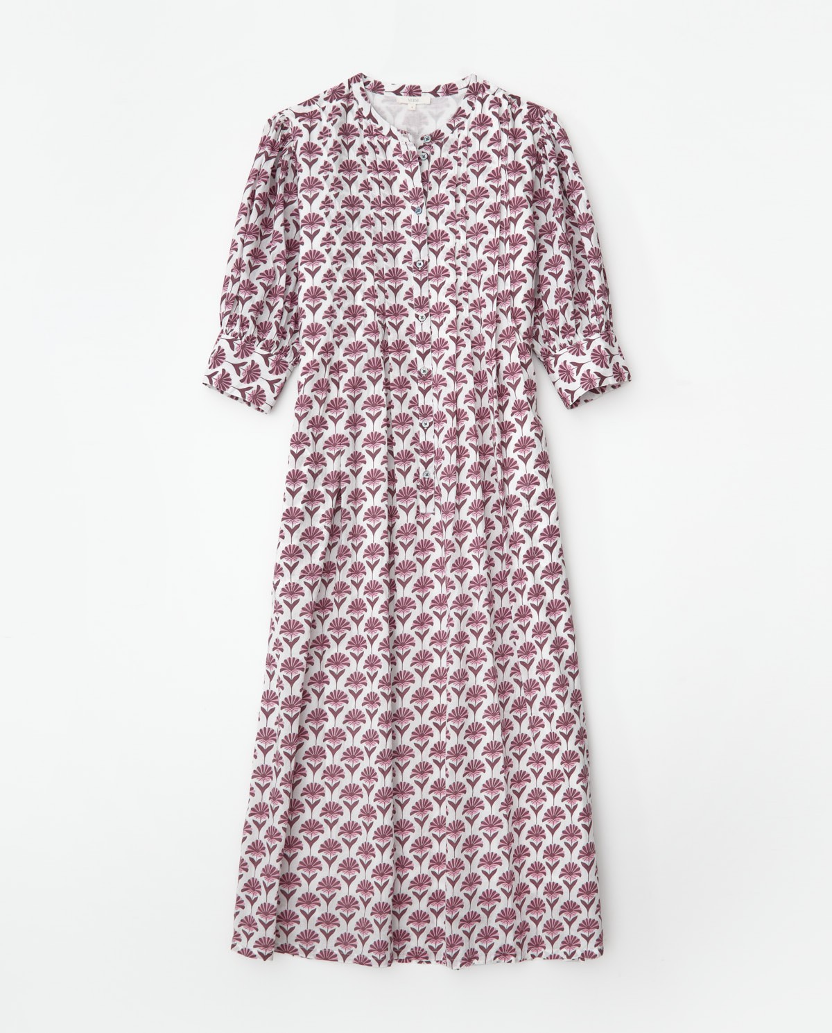Vestido midi algodón rosa 7