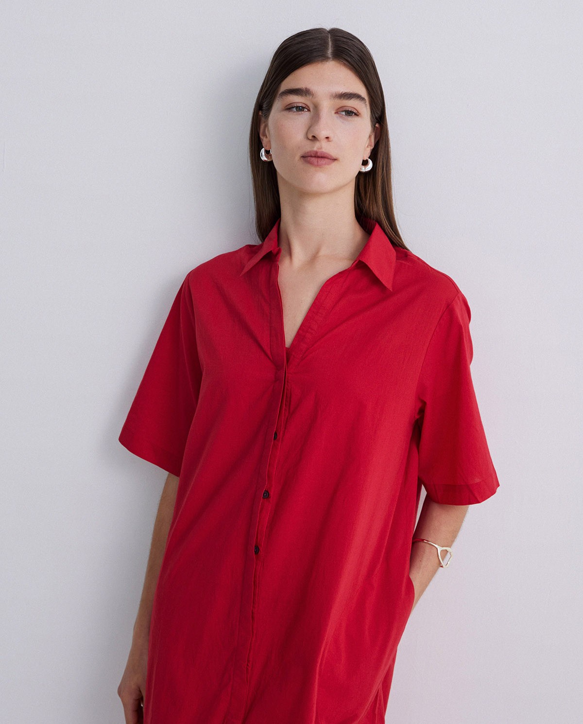 Vestido corto algodón rojo 