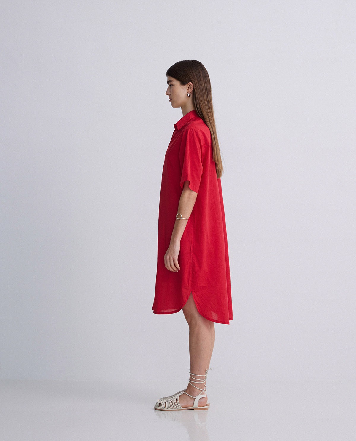 Vestido corto algodón rojo 