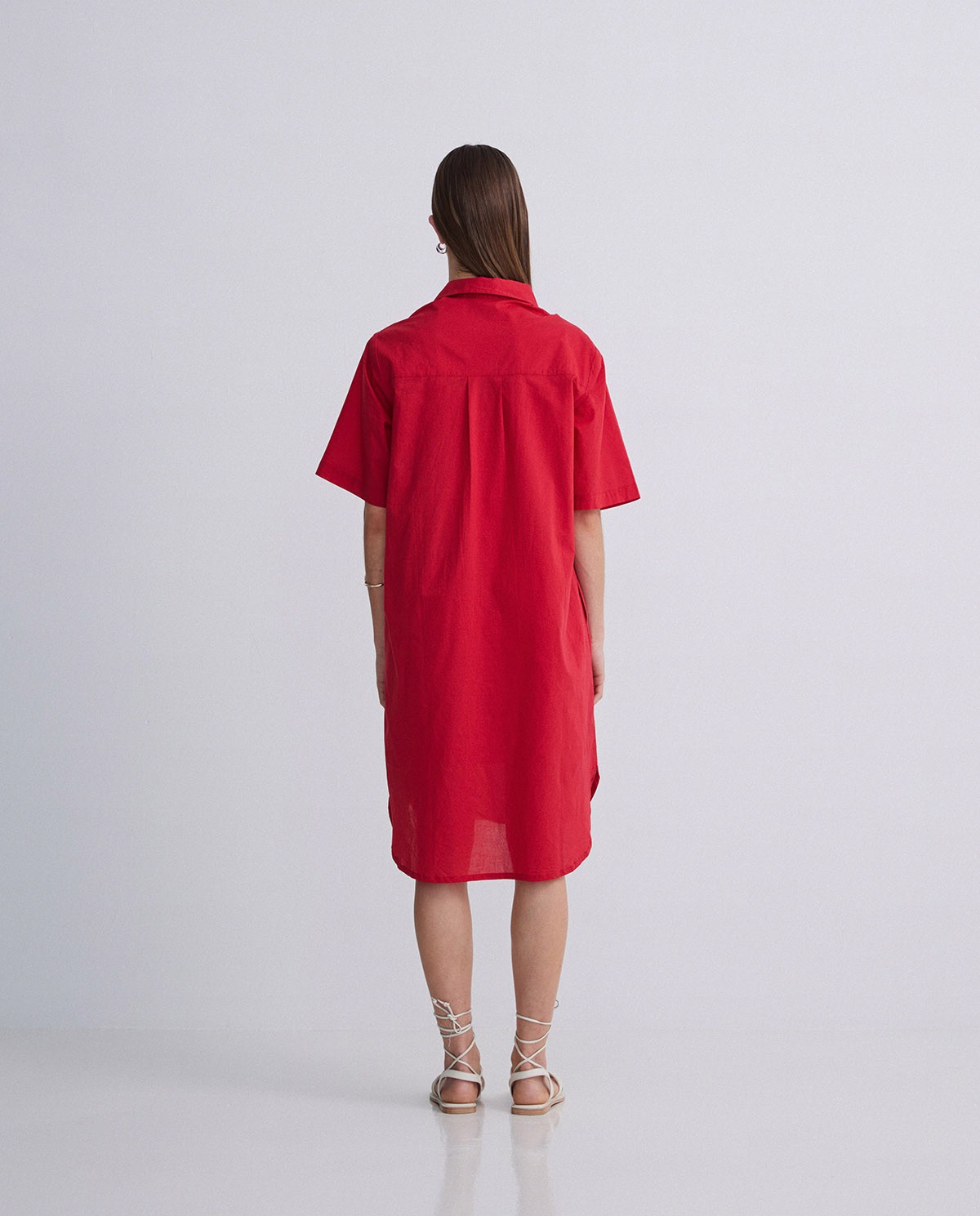 Vestido corto algodón rojo 