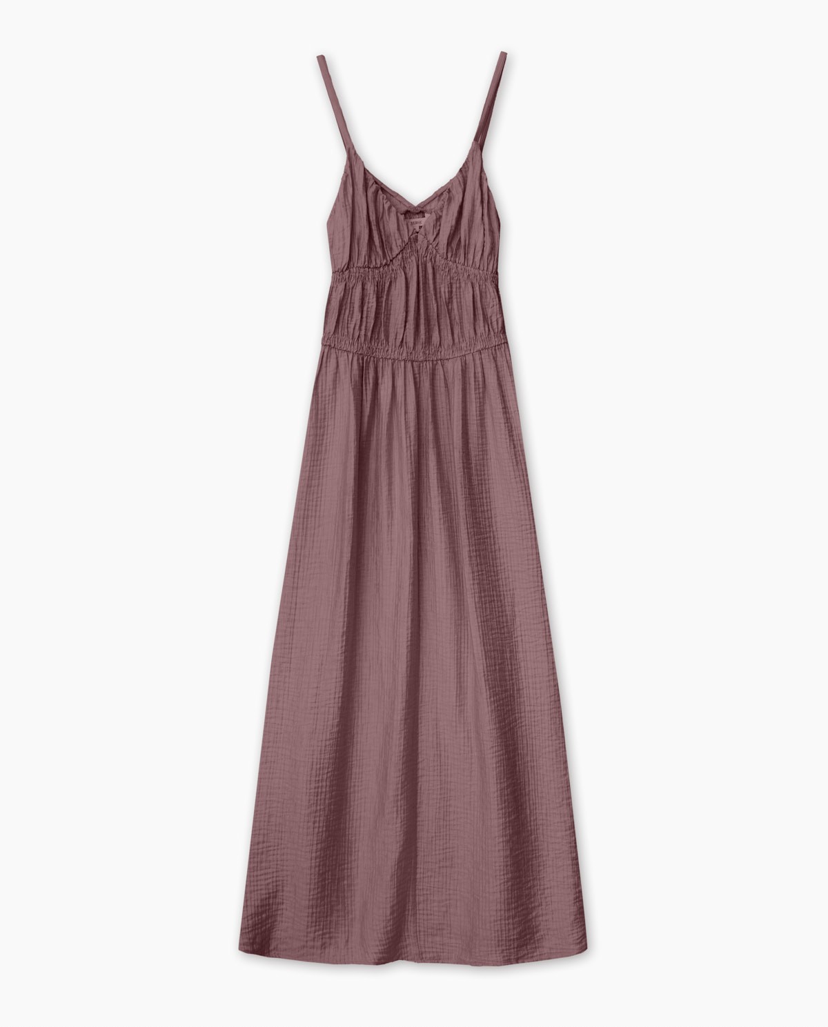 Vestido largo corte imperio berenjena
