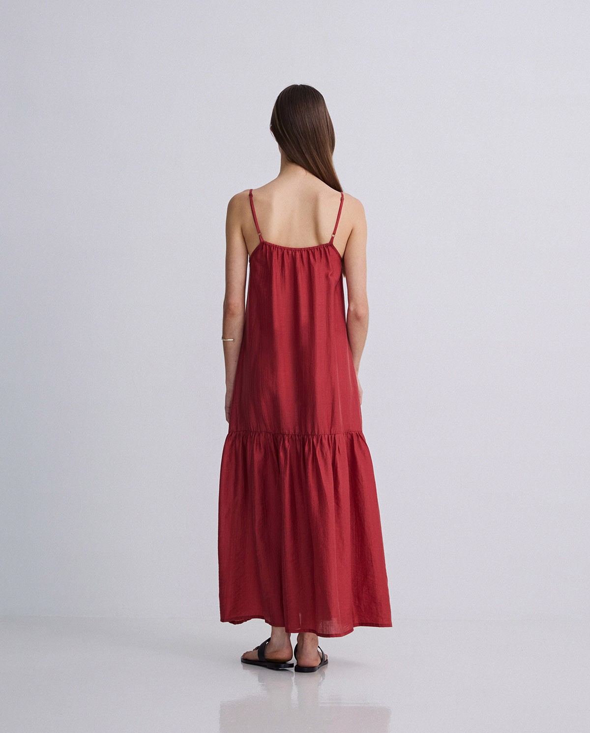 Vestido maxi fluido rojo