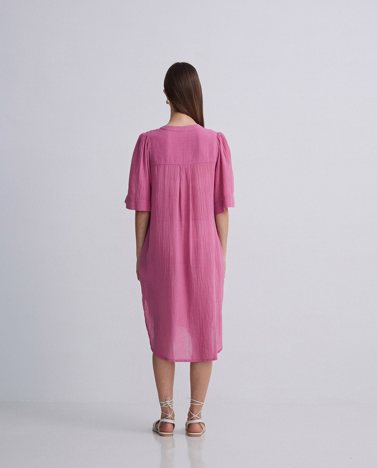 Pink cotton caftan