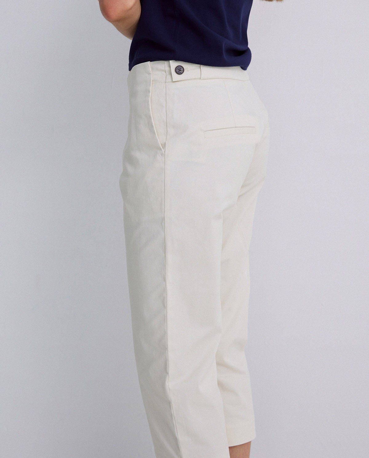 Pantalones capri algodón crudo 4