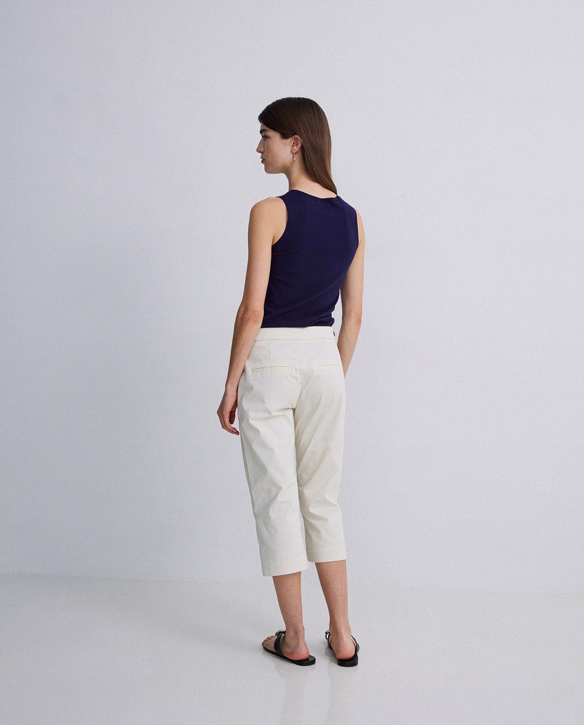 Pantalones capri algodón crudo 3