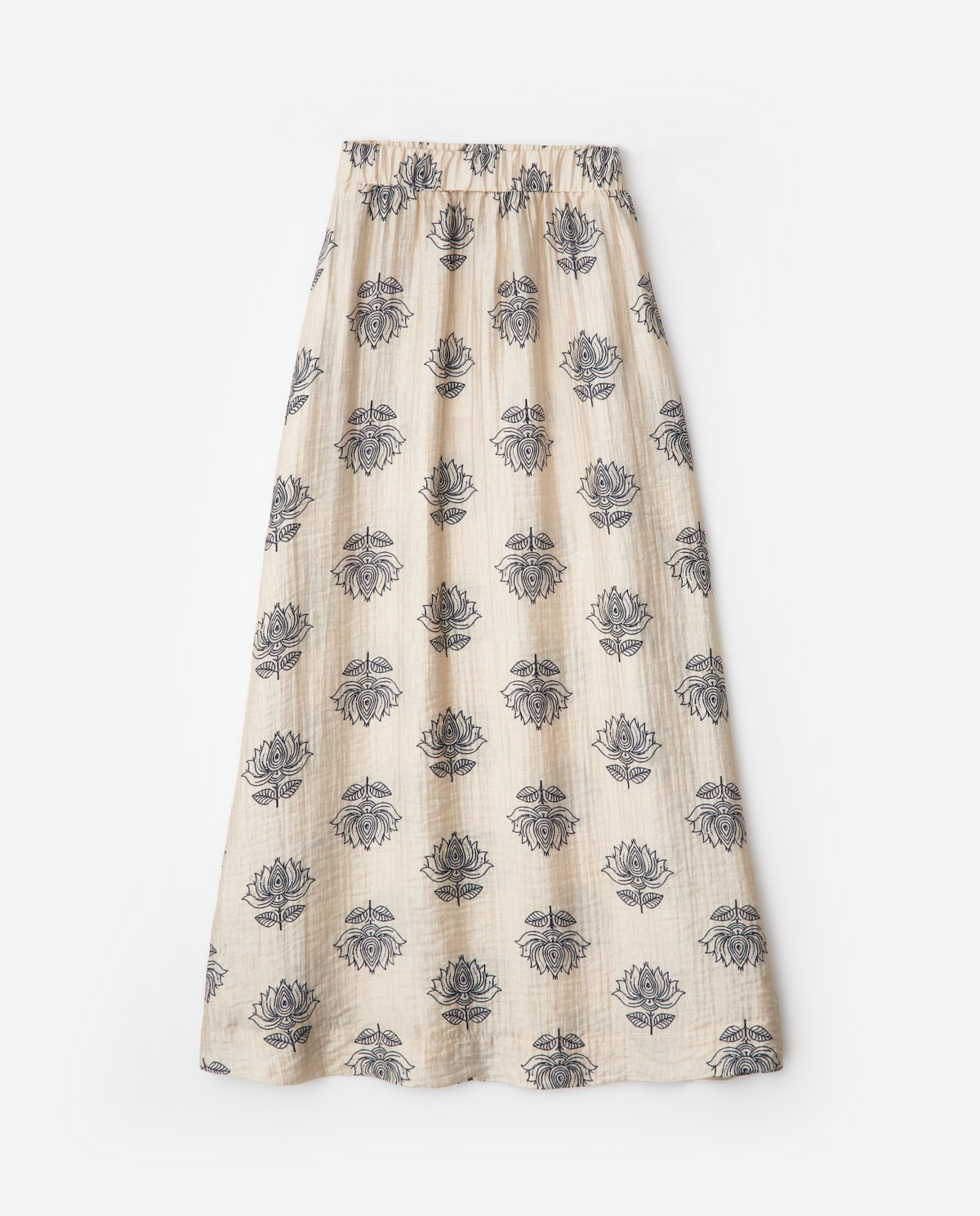 Falda midi estampado flores crudo