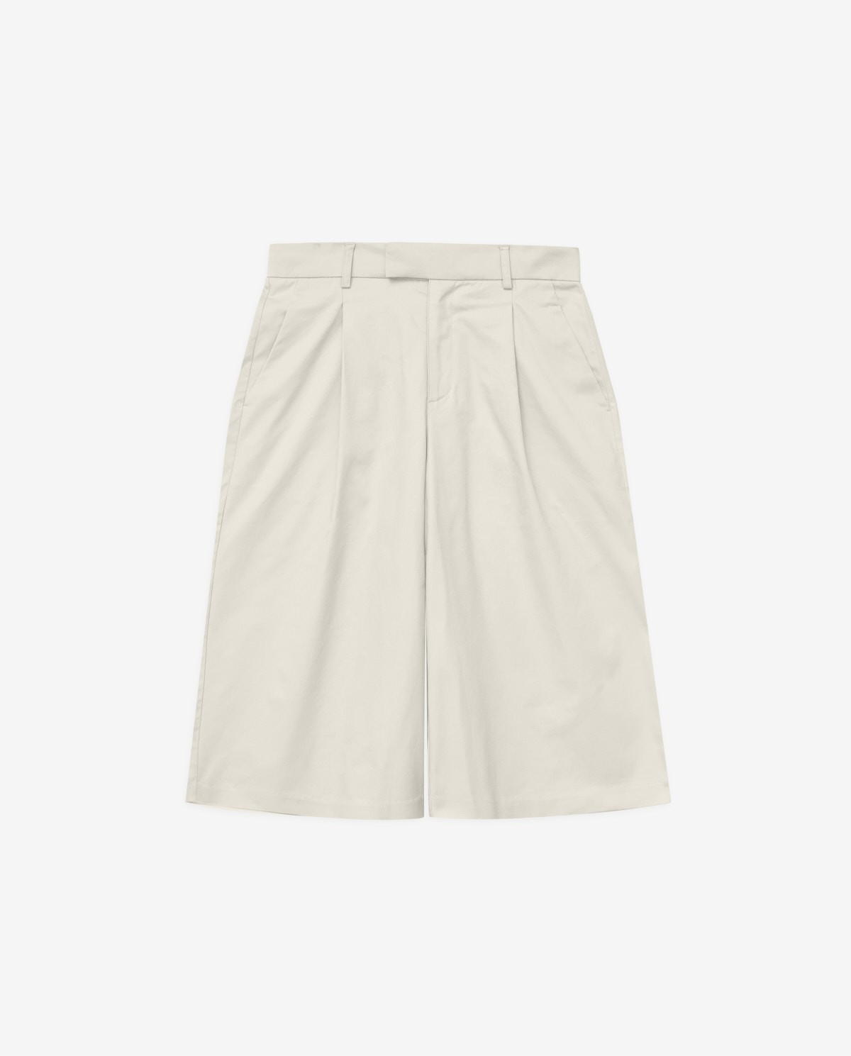 Bermuda tissu gabardine blanc cassé 8