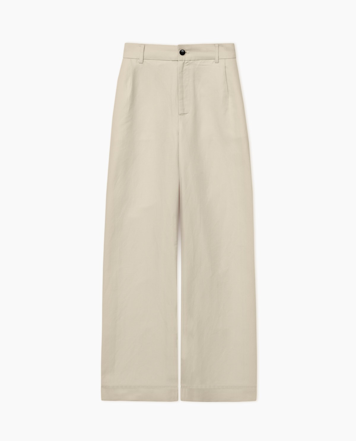 Ecru pleated wide-leg trousers 6