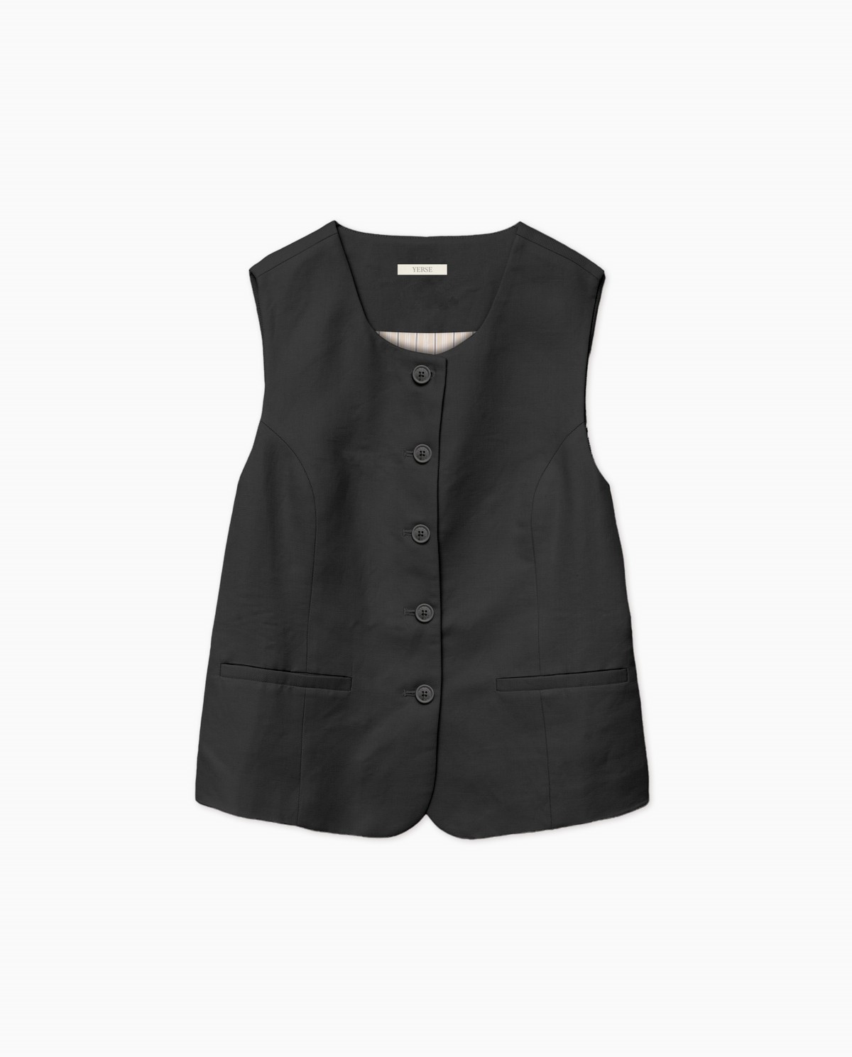 Gilet en lin mélangé noir 6
