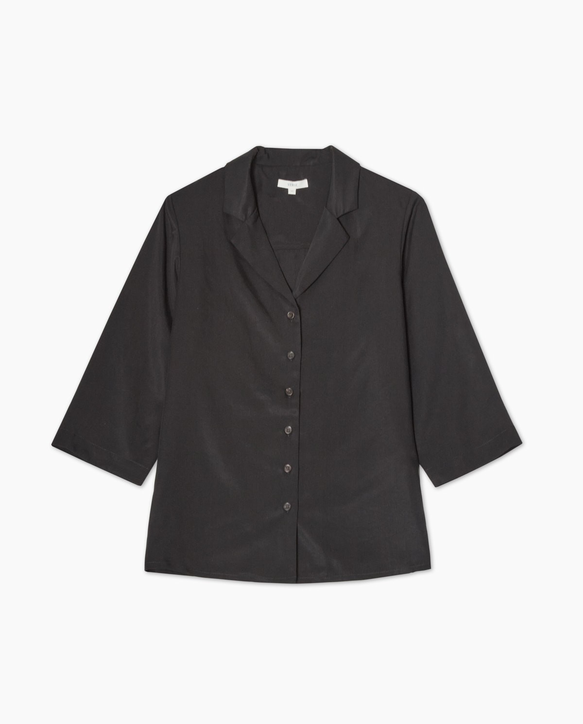 Chemise en lyocell col revers noir 6