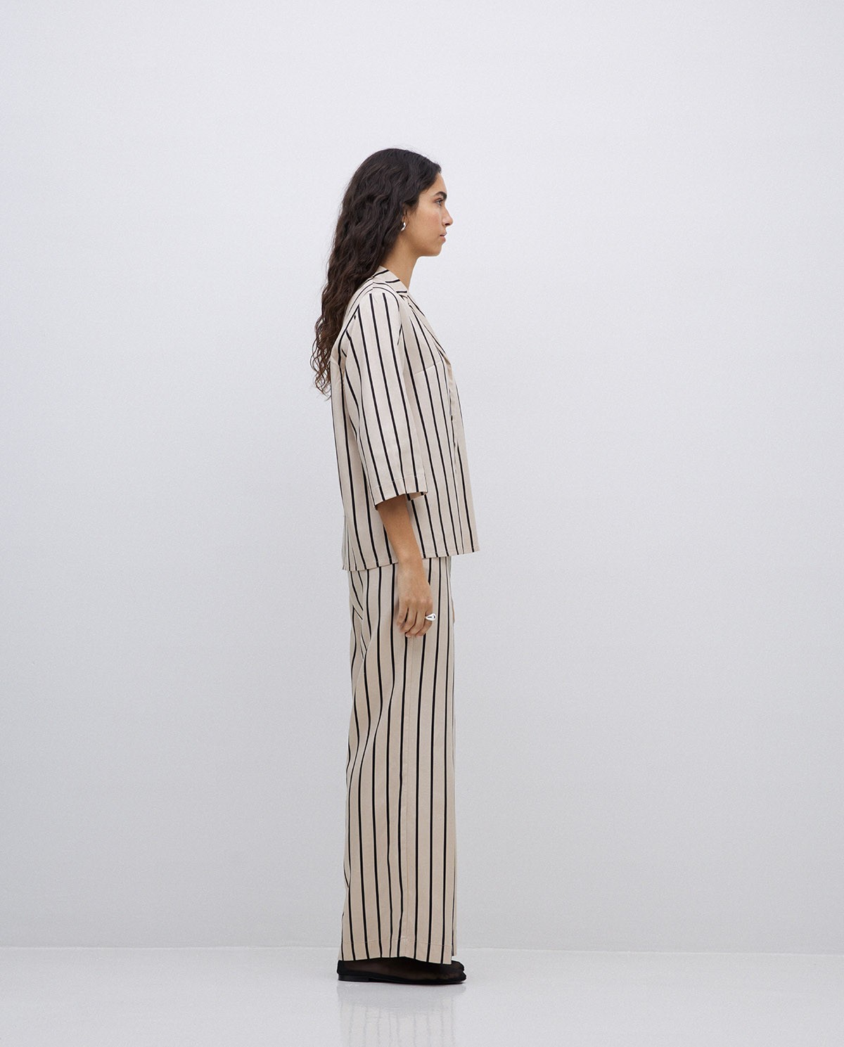 Chemise en lyocell col revers écru 4