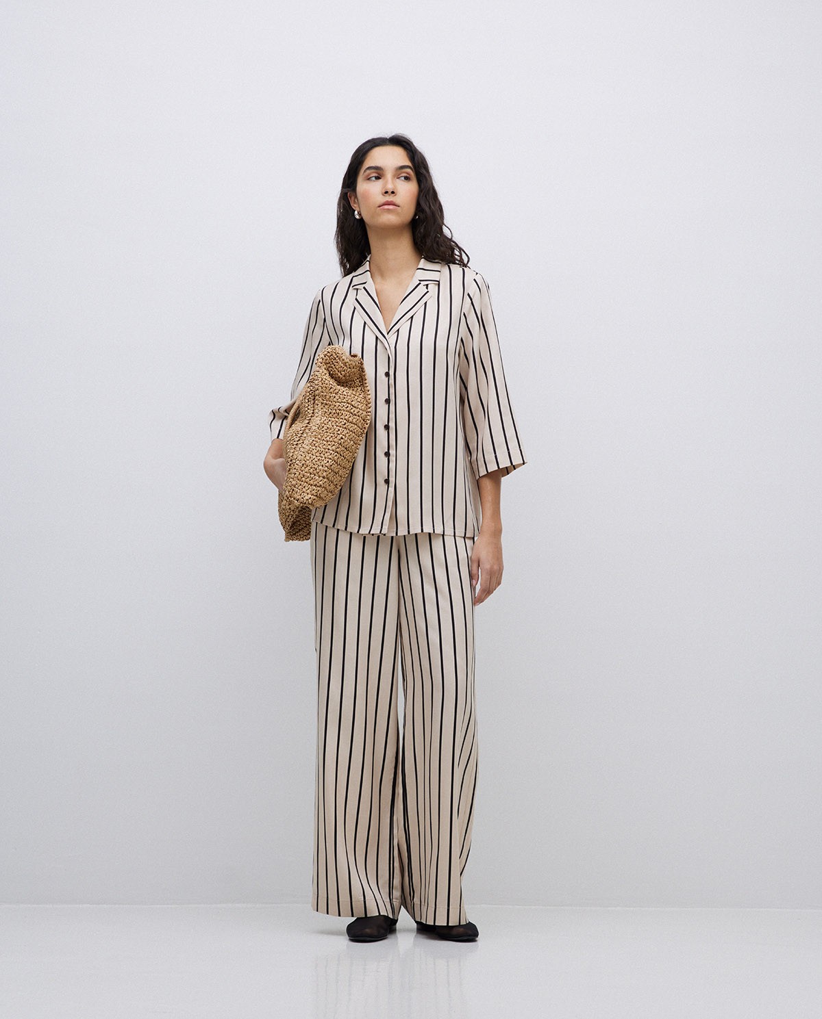 Chemise en lyocell col revers écru 7
