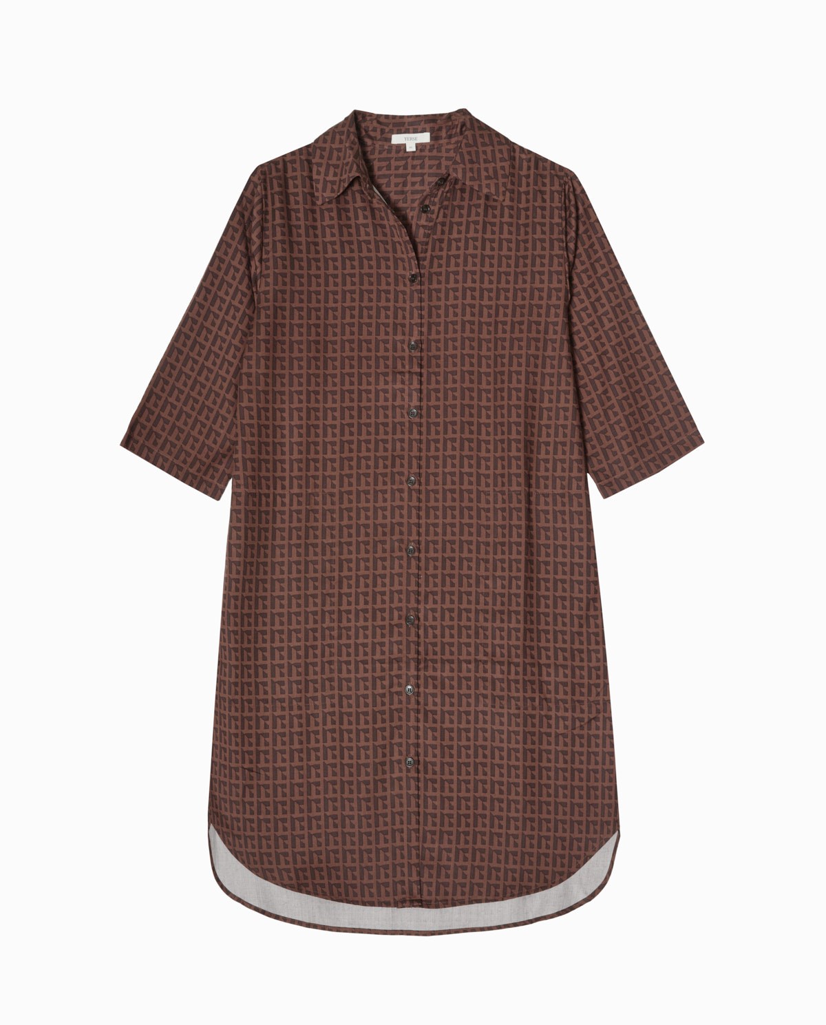 Vestido tencel cuello camisero chocolate 6