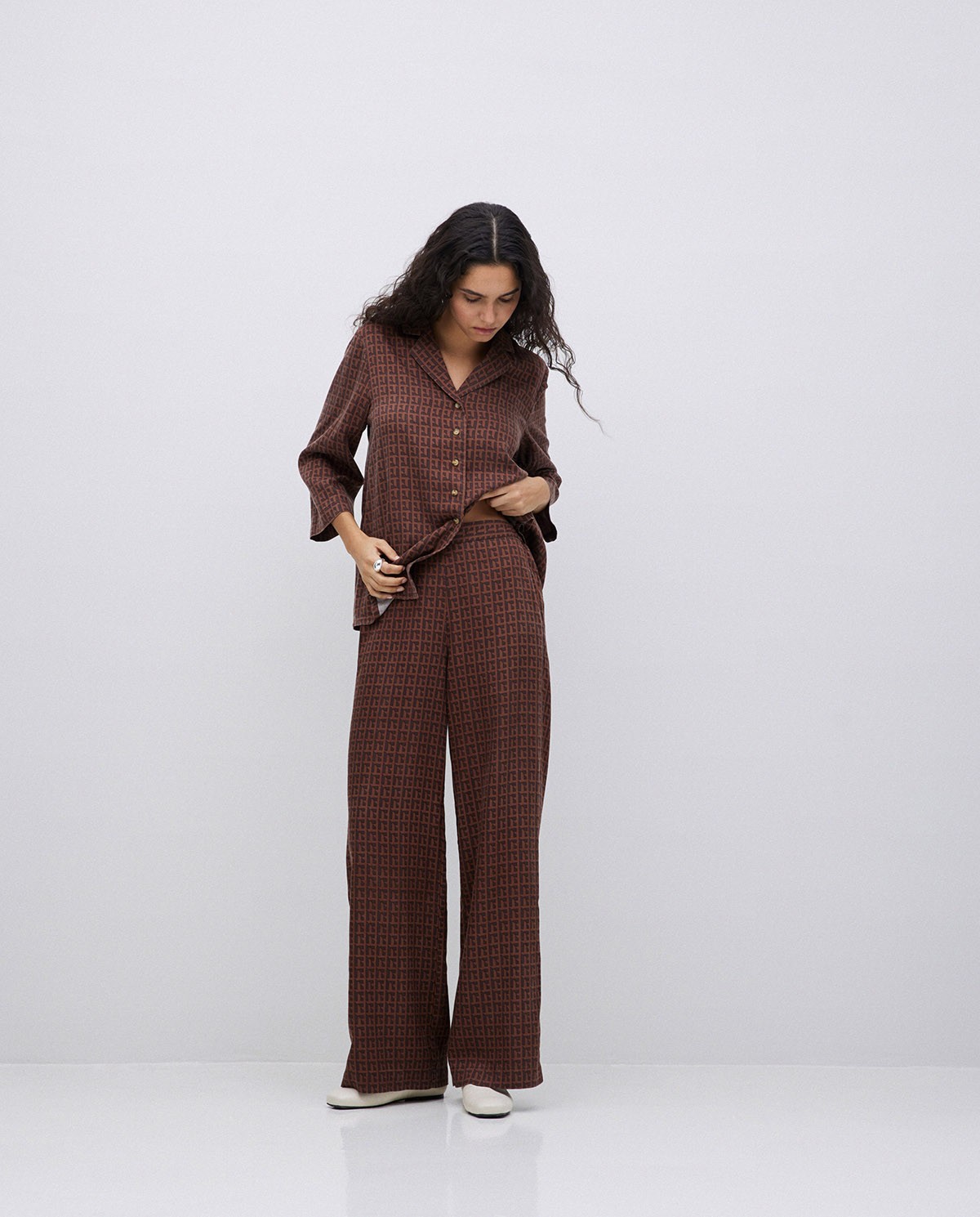 Pantalons wide leg tencel xocolata 2