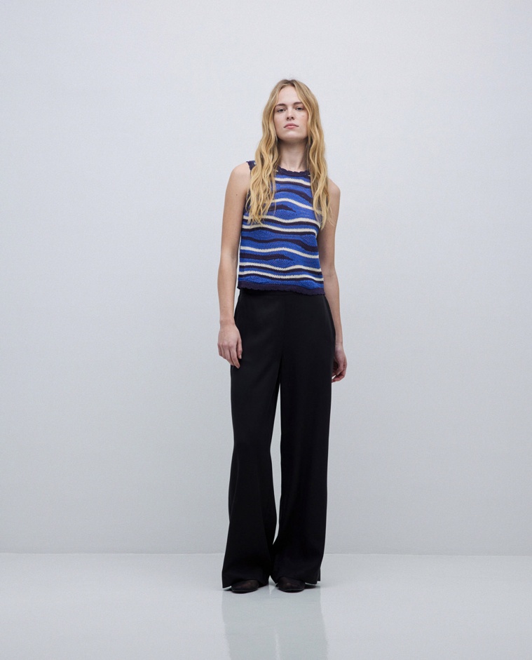 Black tencel wide-leg pants - Wide-leg pants