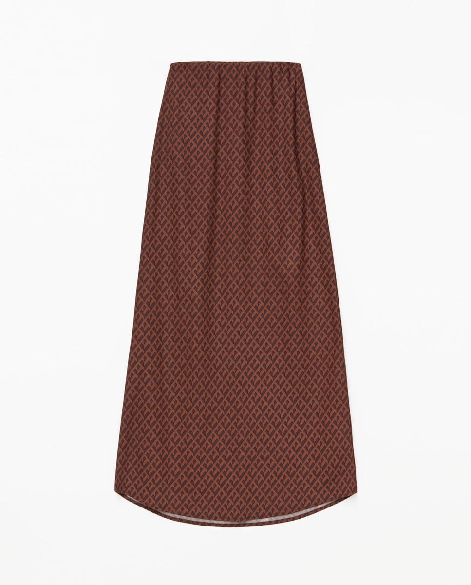 Chocolate geometric print skirt