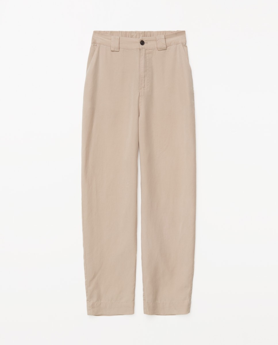 Pantalon coupe droite lyocell beige 5
