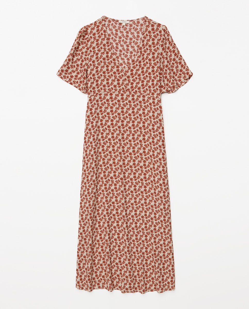 Vestido creppe viscosa ecovero terracota 7