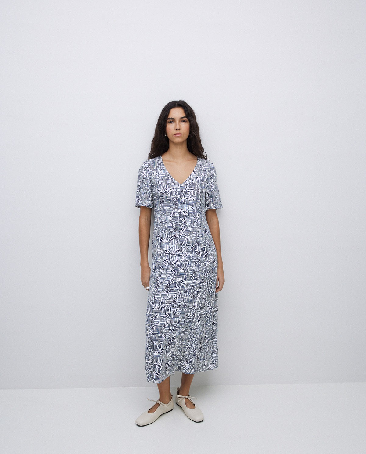 Vestido creppe viscosa ecovero azul 3