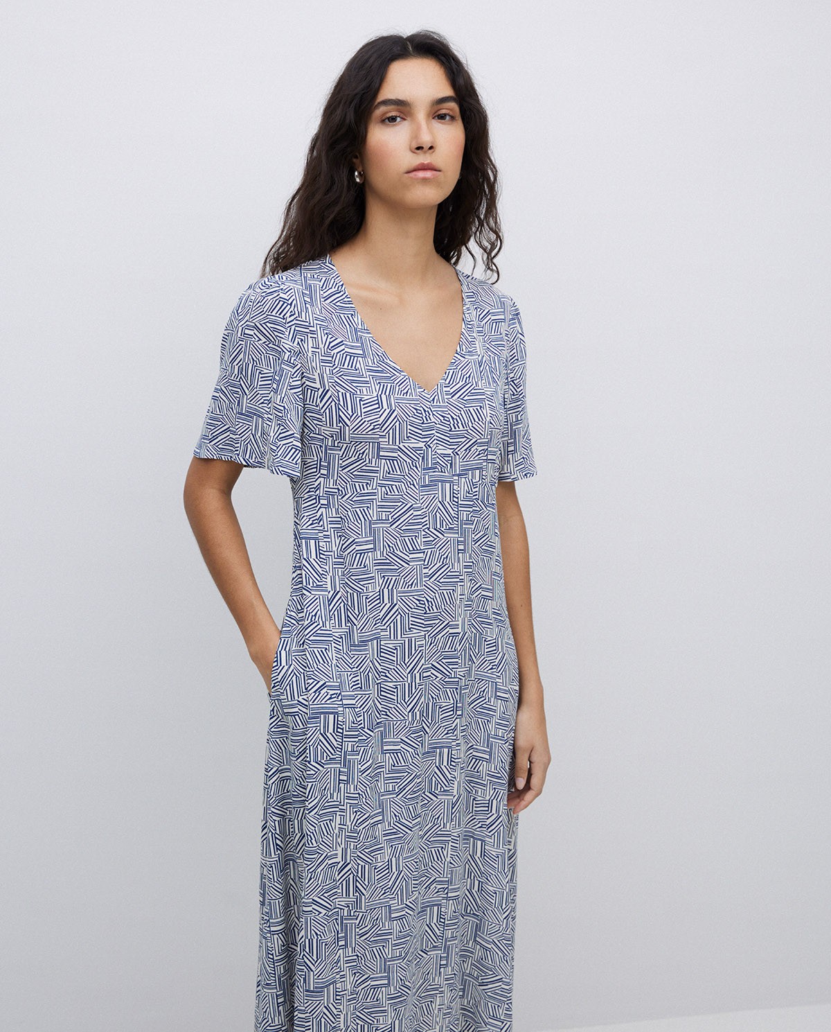 Vestido creppe viscosa ecovero azul