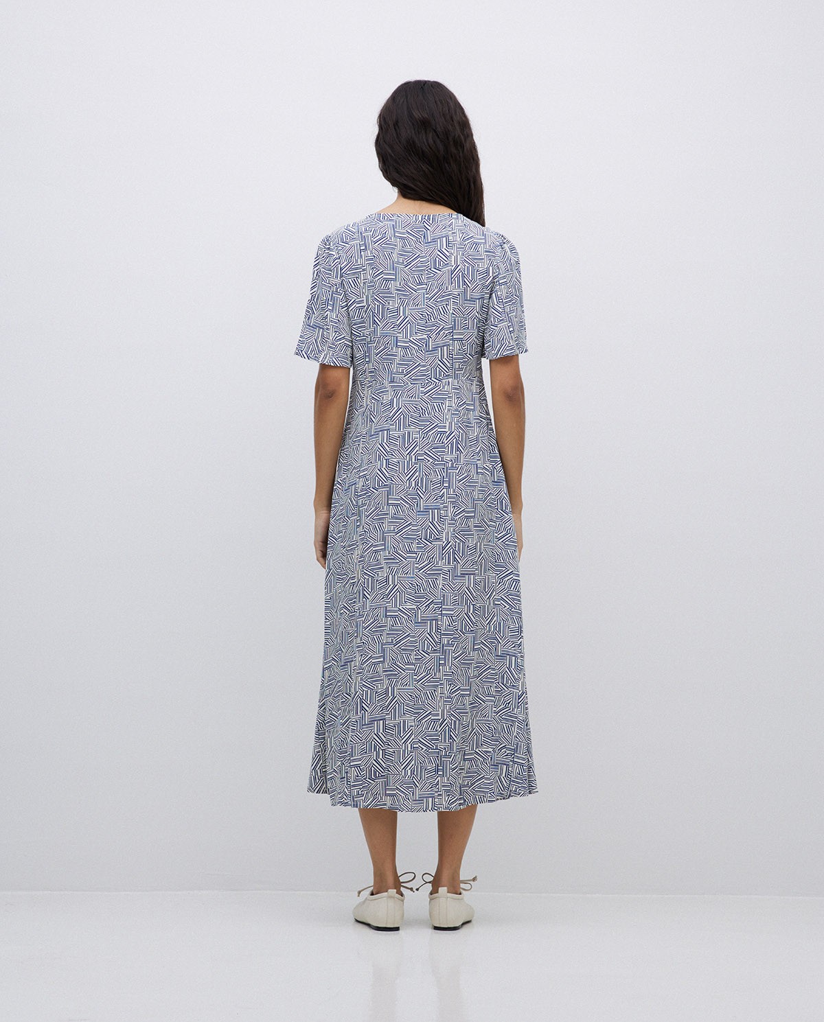 Vestido creppe viscosa ecovero azul 2