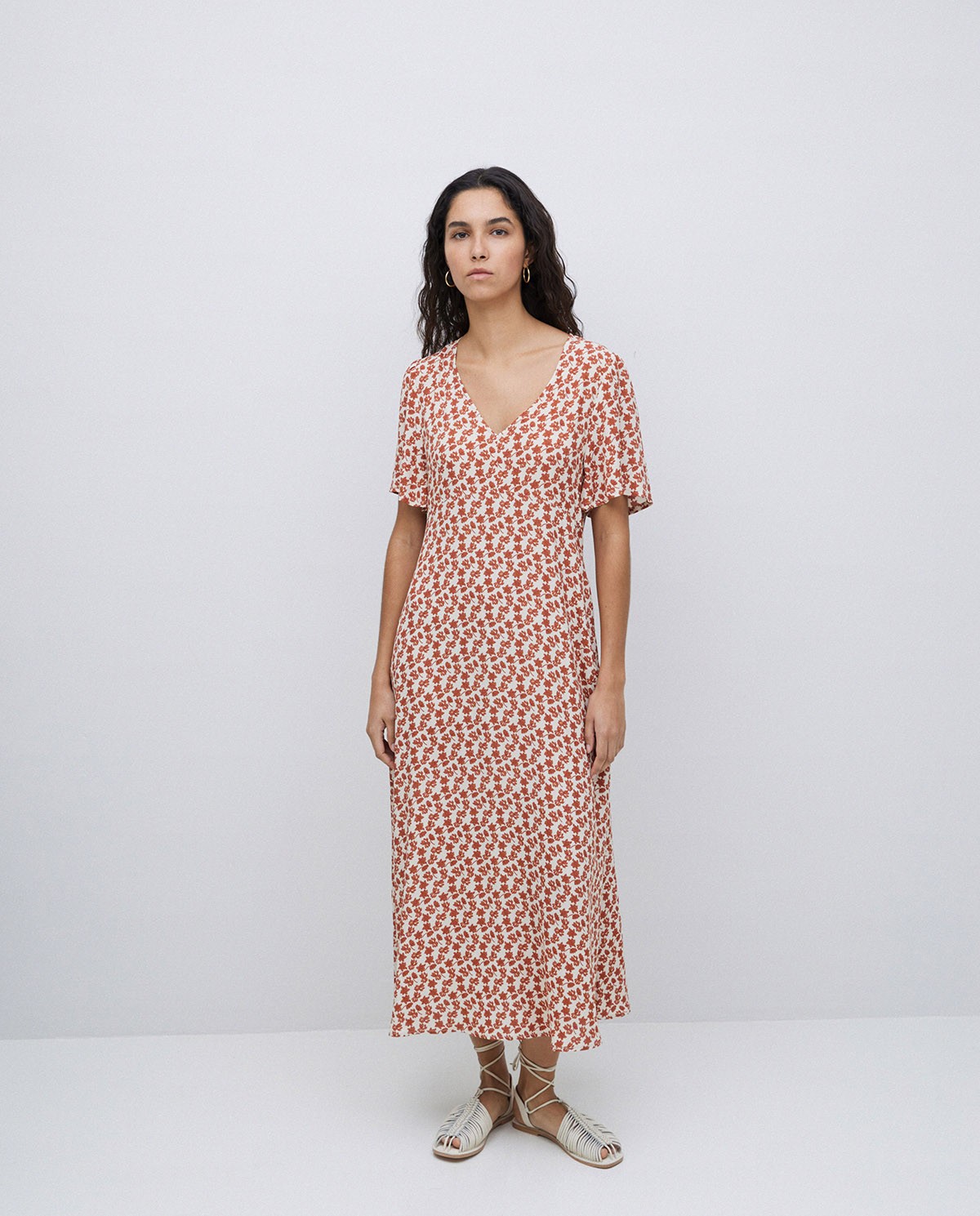 Vestido creppe viscosa ecovero terracota 2