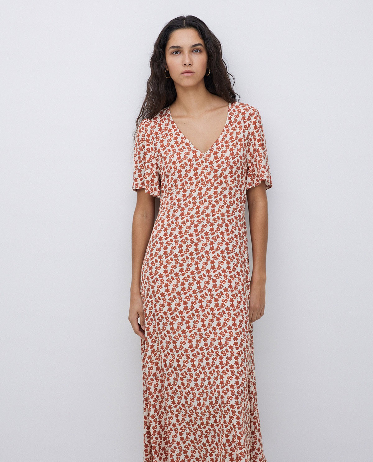 Vestido creppe viscosa ecovero terracota 3