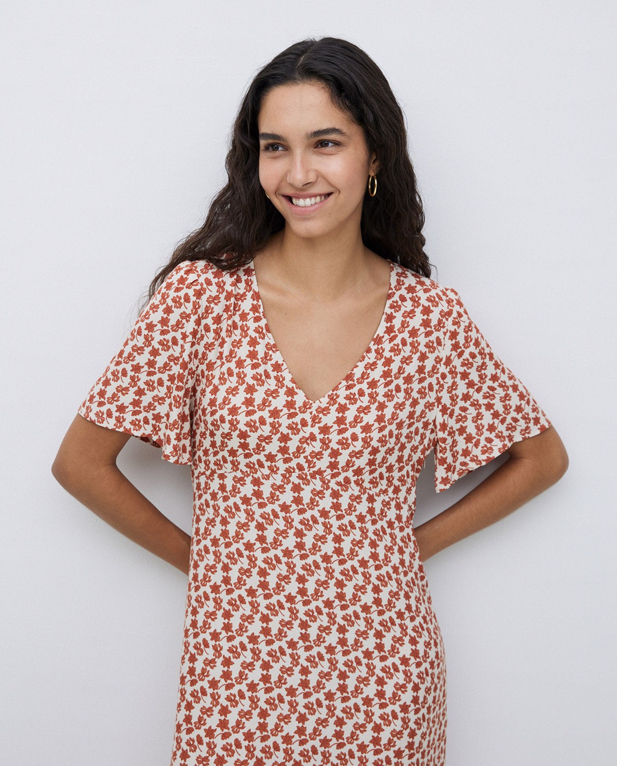 Vestido creppe viscosa ecovero terracota 1