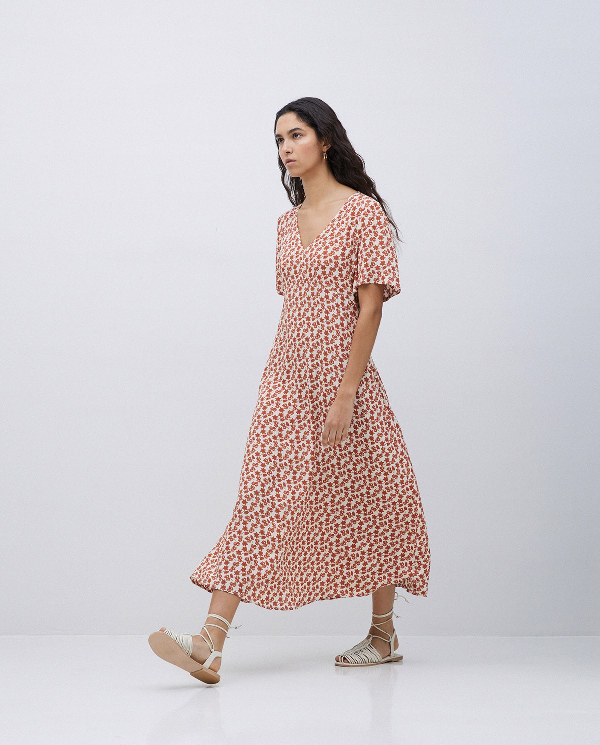 Vestido creppe viscosa ecovero terracota 4