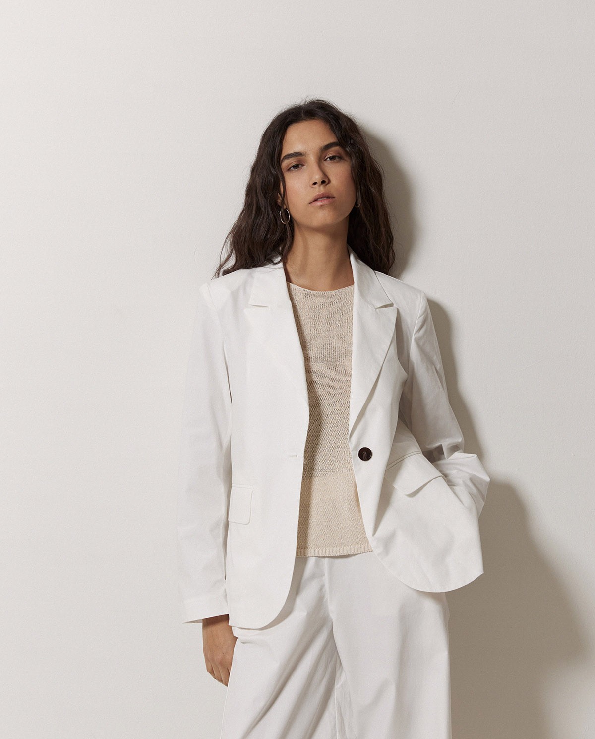 Blazer en popeline blanc