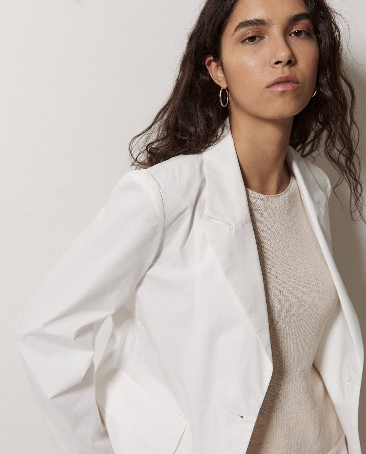 Blazer en popeline blanc 1