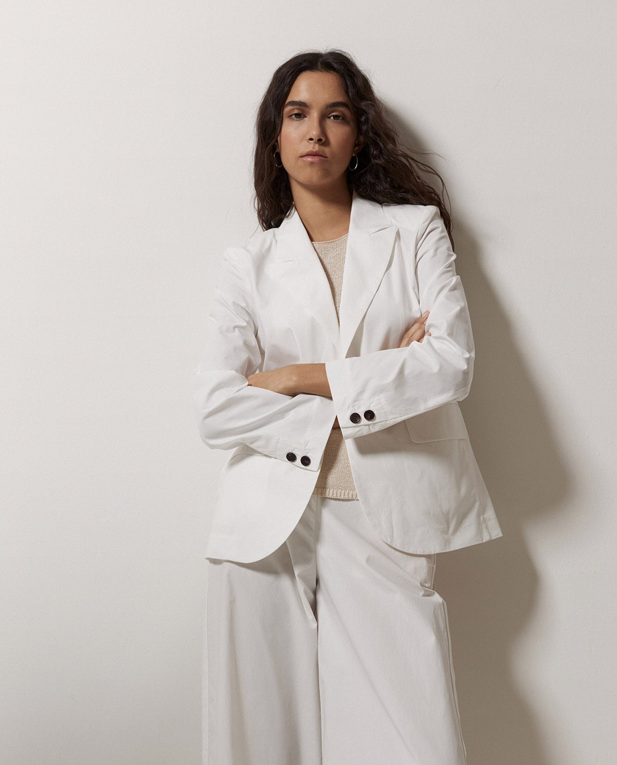 Blazer en popeline blanc 3
