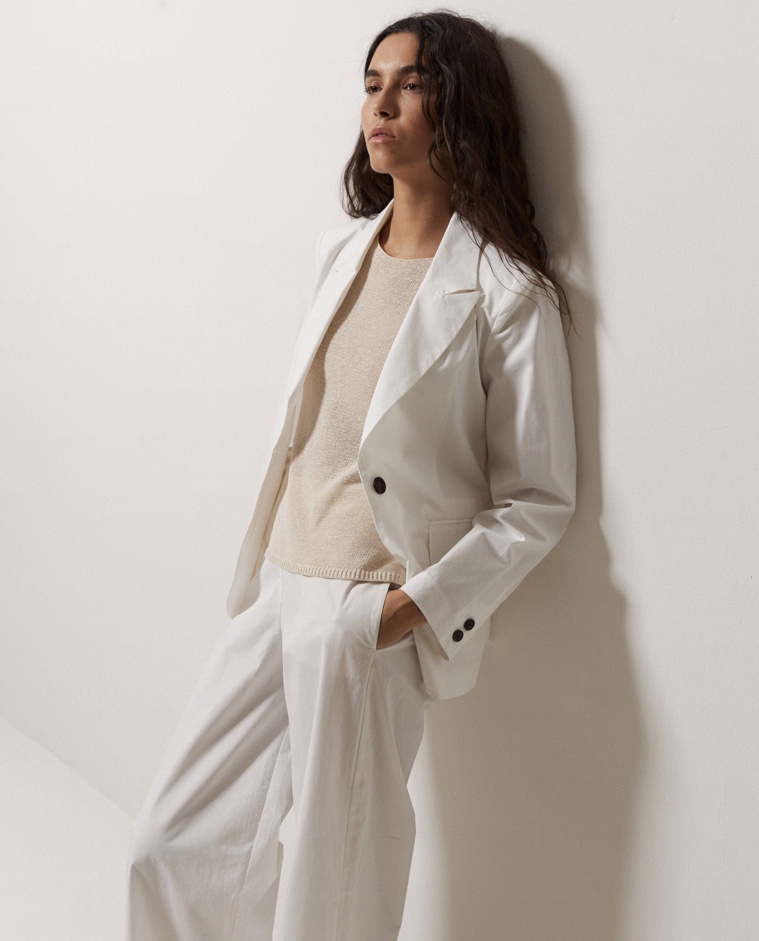 Blazer en popeline blanc