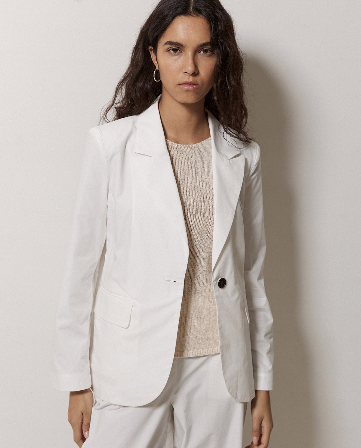 Blazer en popeline blanc 4