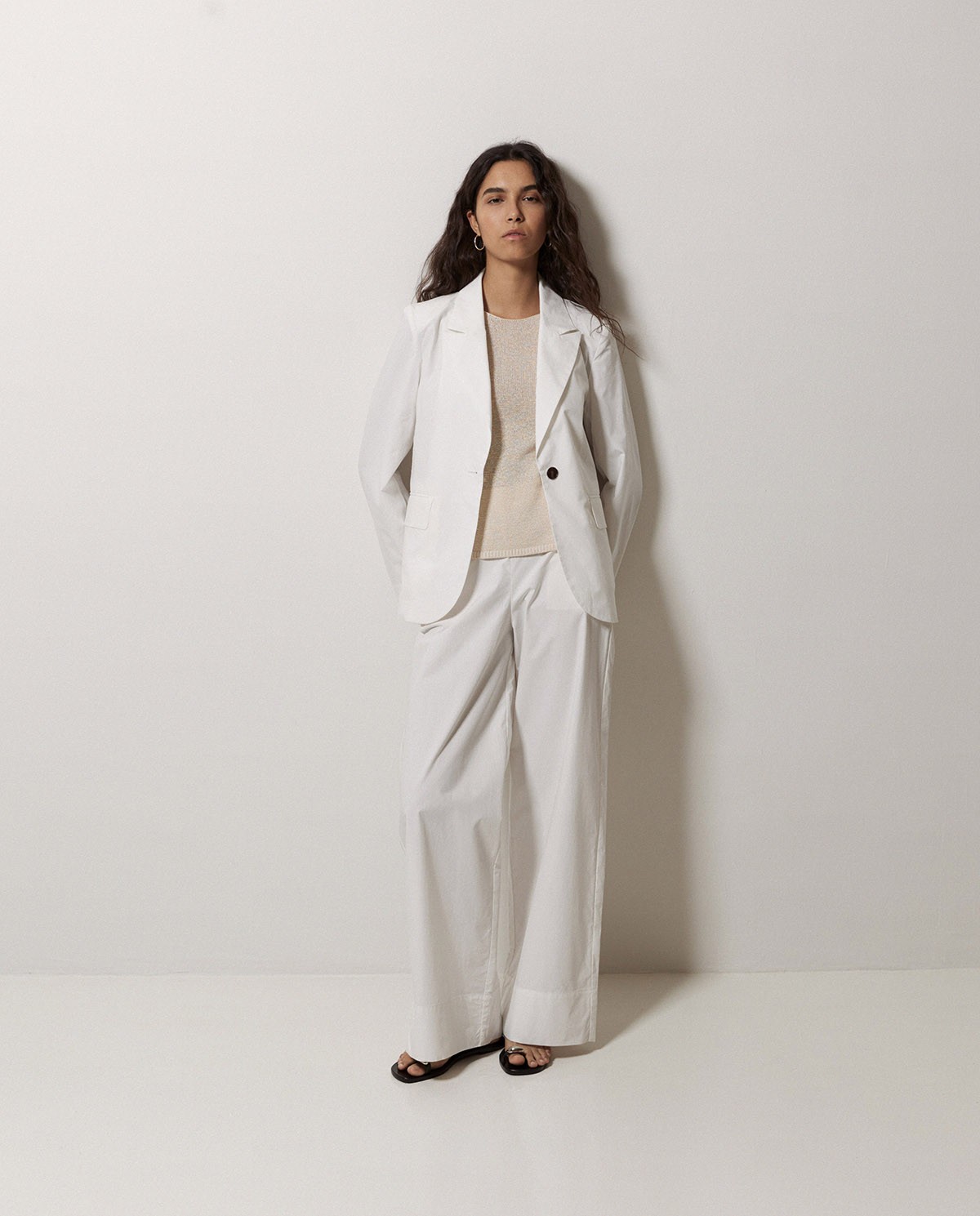Blazer en popeline blanc 6