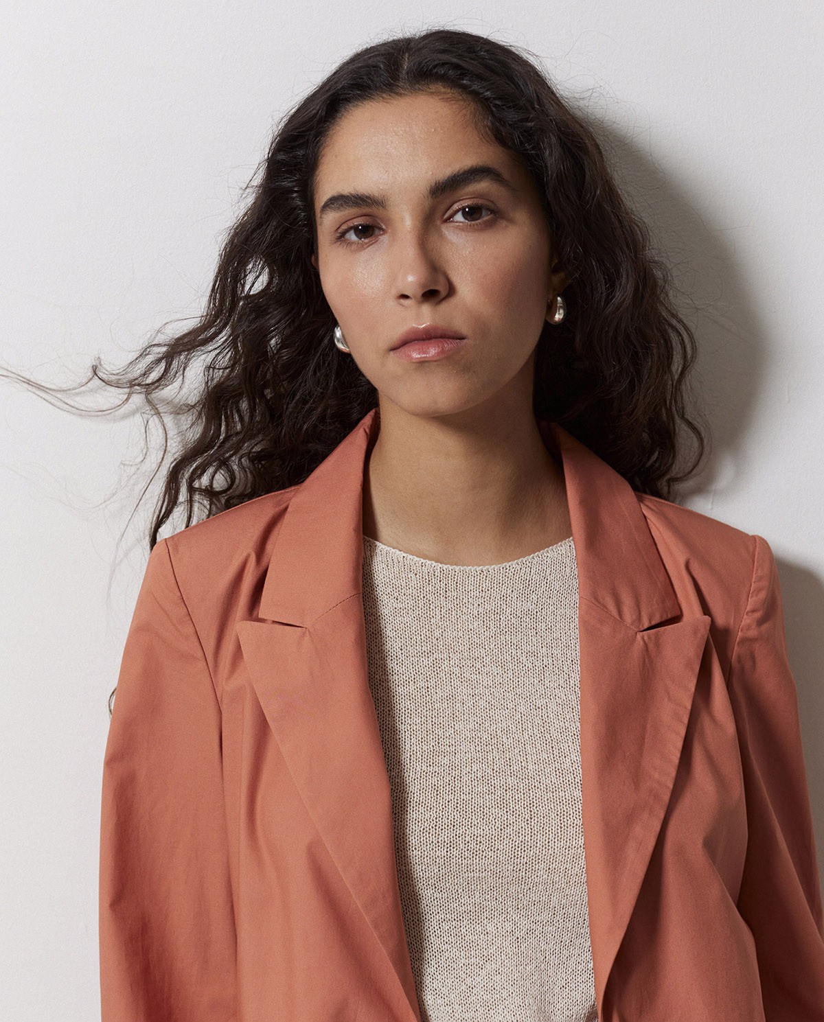 Blazer en popeline terracotta