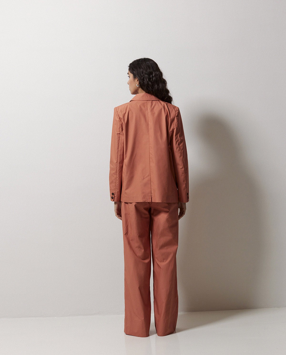 Blazer en popeline terracotta