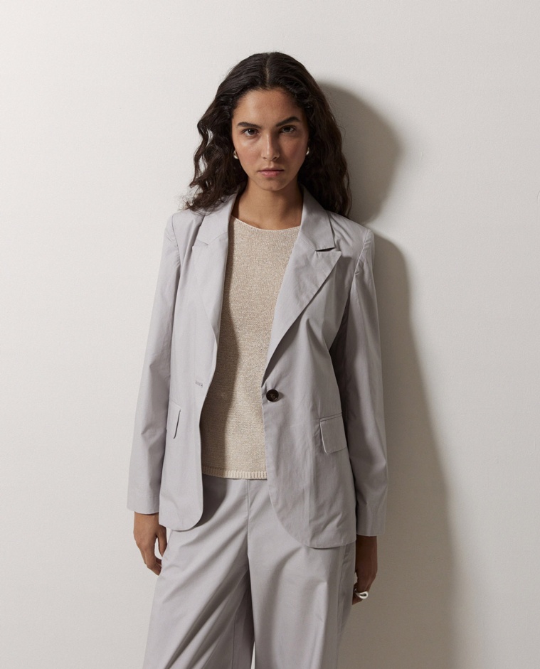 Blazer en popeline gris
