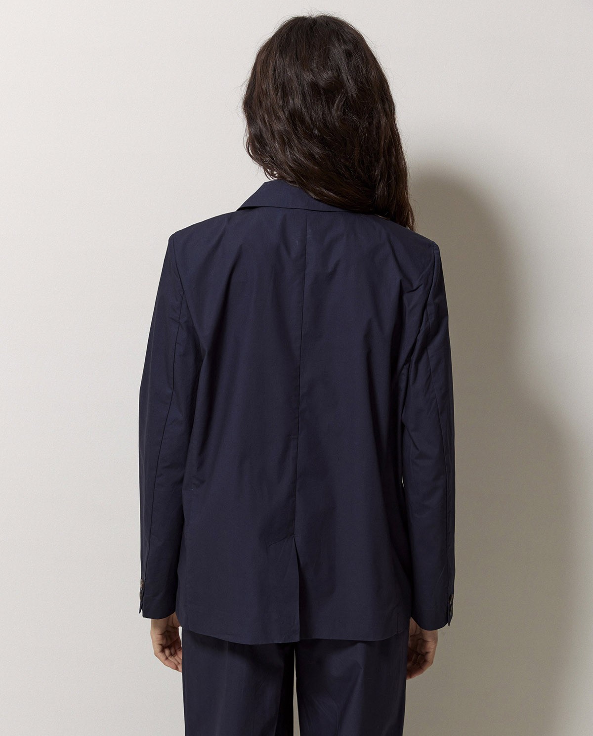 Blazer en popeline bleu foncé 3