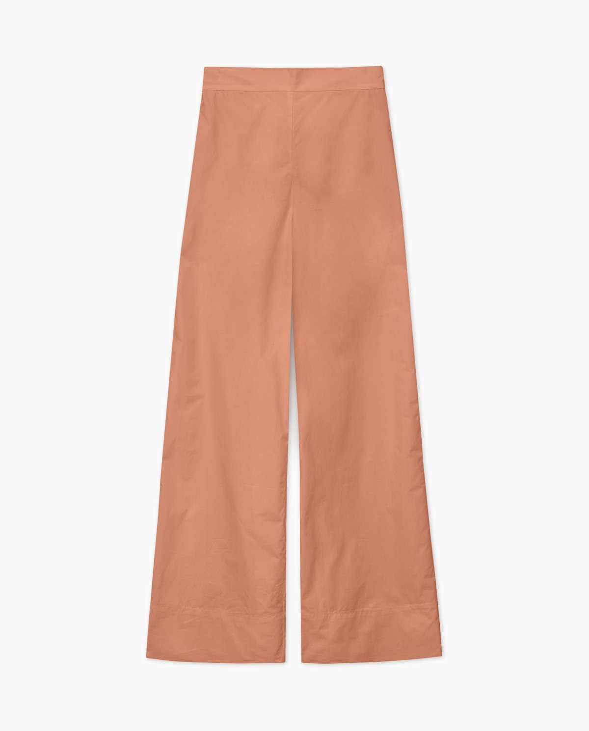 Pantalon en popeline wide leg terracotta 6