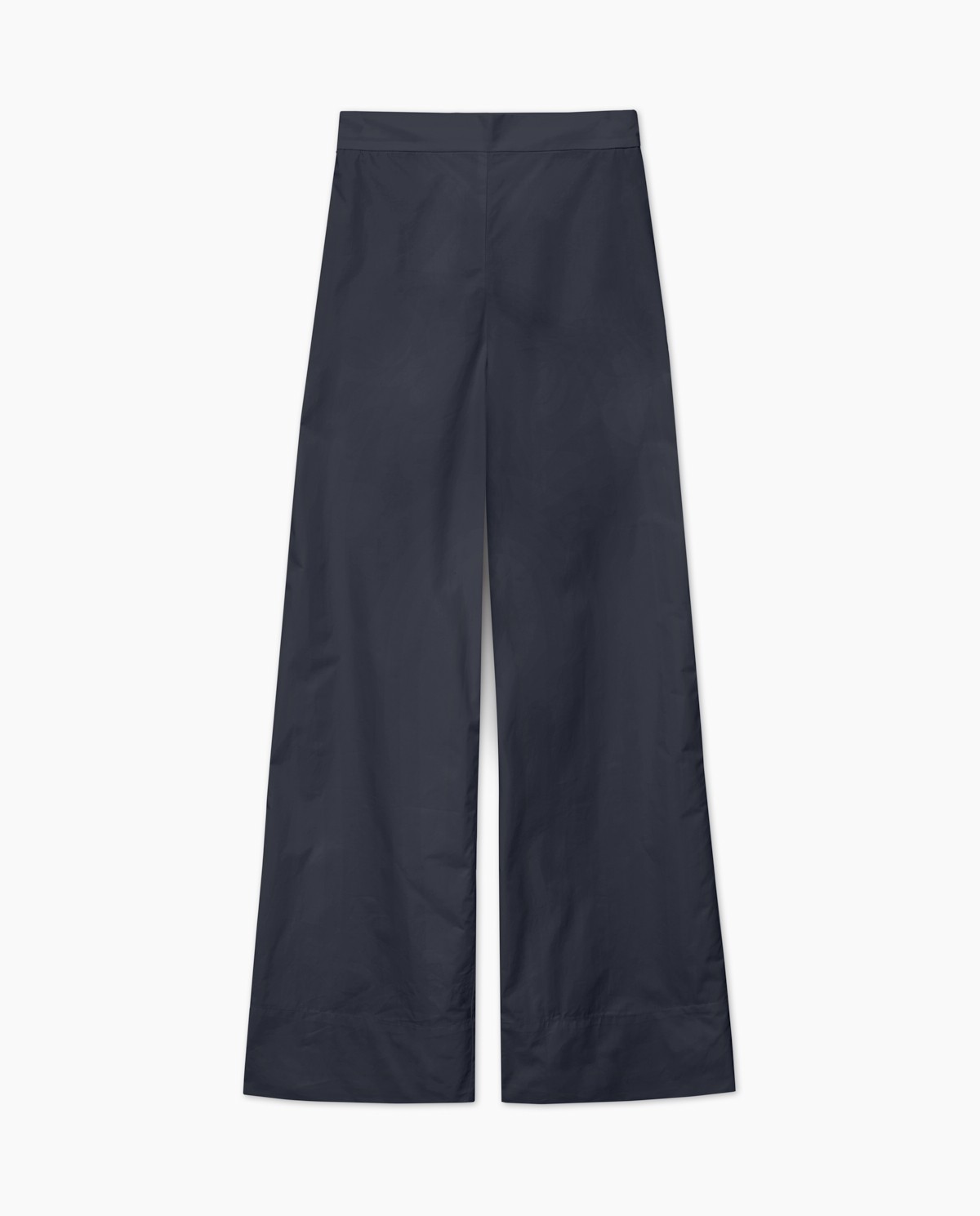 Pantalon en popeline wide leg bleu foncé 6