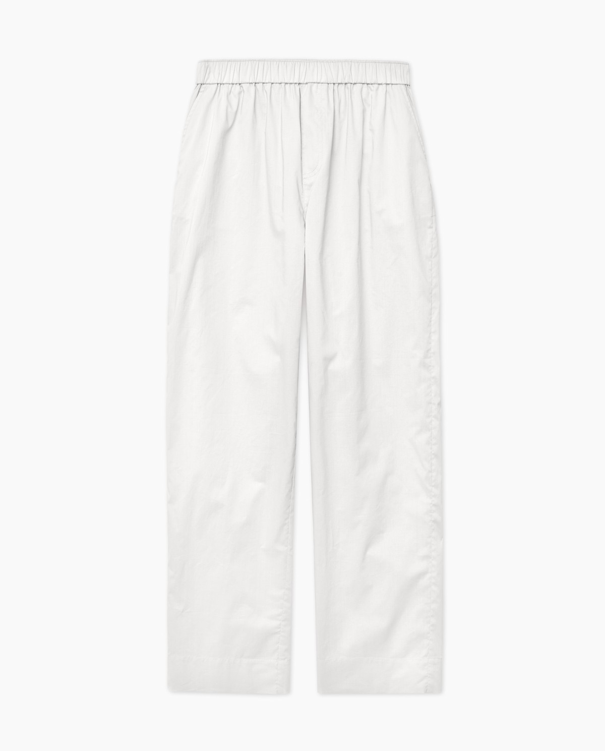 Pantalon coupe droite en popeline blanc 6
